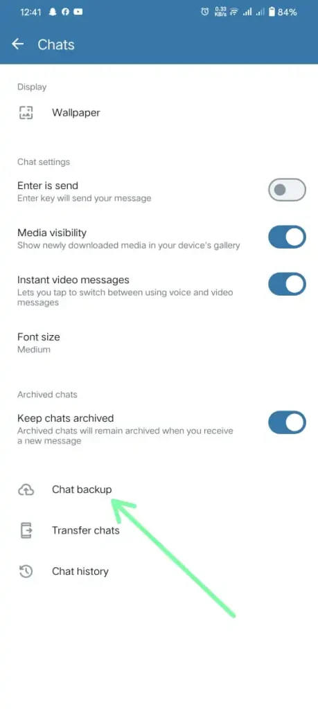 How to Create backup using blue WhatsApp plus