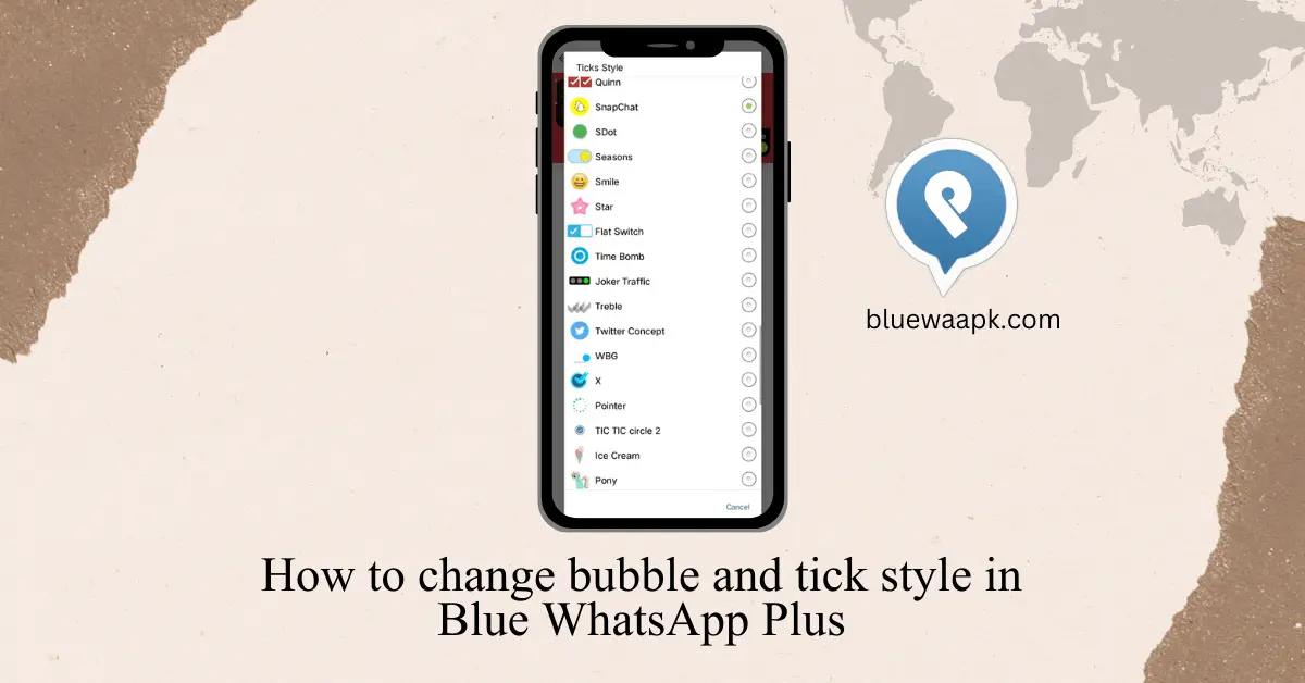 how to change bubble and tick style in blue WhatsApp plus- feature image